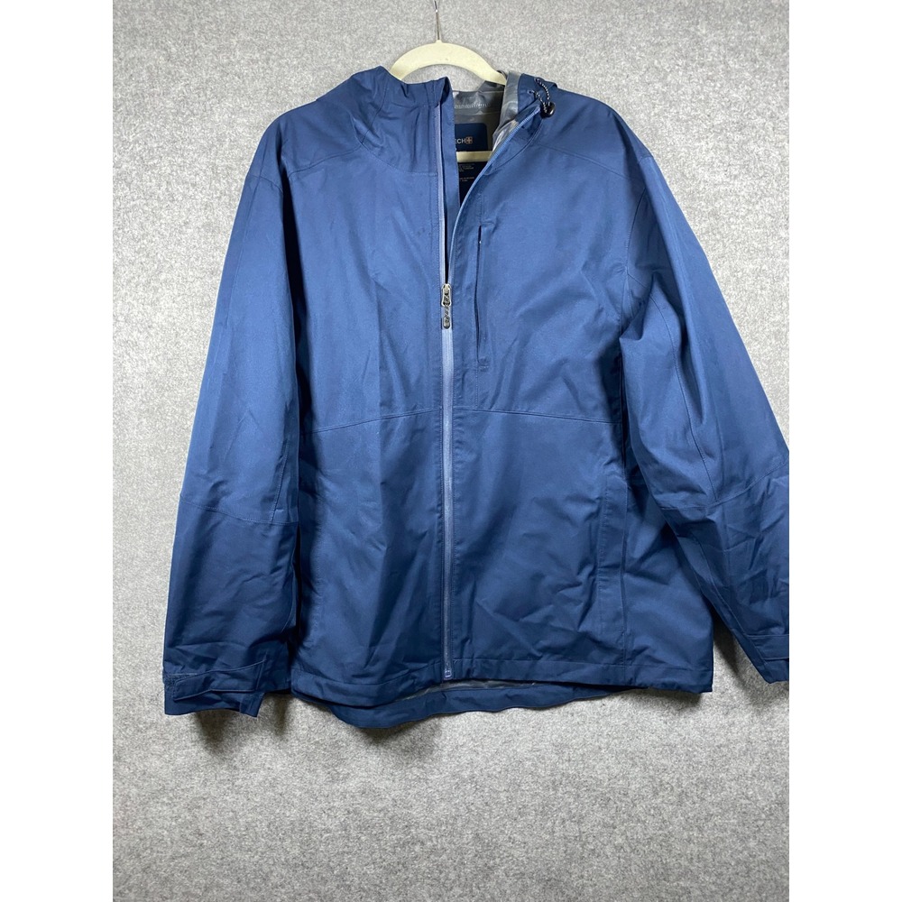 SwissTech Mens Blue Cove Hooded Rain Jacket XL SM49606Y Full Zip Windbreaker